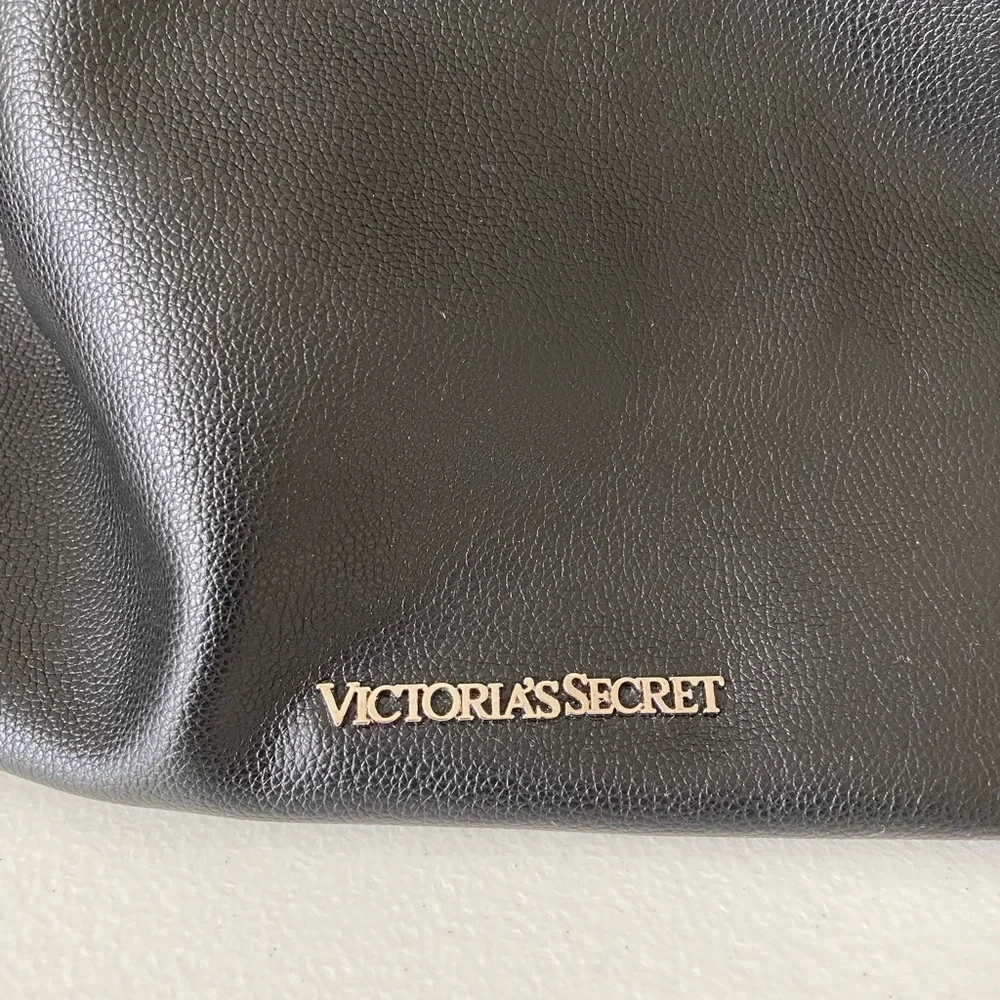 NEW Victoria’s Secret faux‎ leather black fringe tassel backpack purse bag